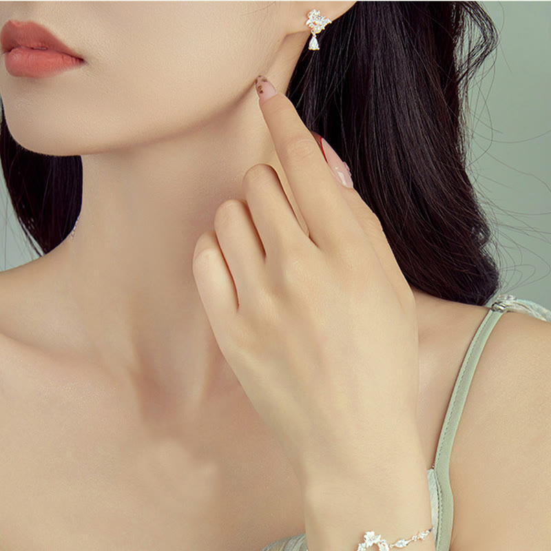 KarmaRipple's Hetian Jade 925 Sterling Silver Cubic Zirconia Pearl Abundance Earrings p5