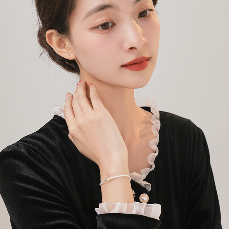 KarmaRipple's 2mm Turquoise Pearl Ultra-thin Beadwork 14k Gold Plated Bronze Wisdom Bracelet p12