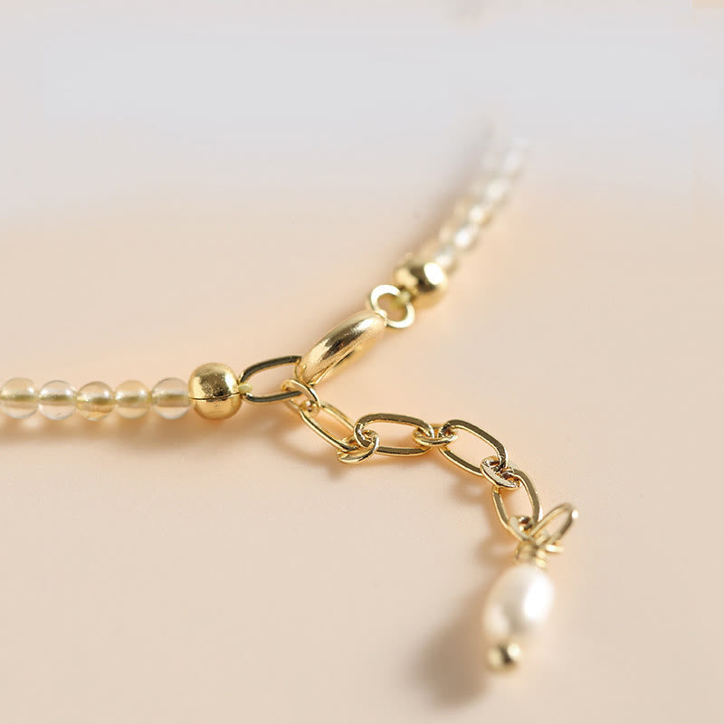 KarmaRipple's 2.5mm Ultra-thin Citrine Tourmaline 14K Gold Filled Bronze Beadwork Prosperity Bracelet p5