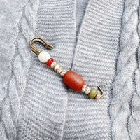 KarmaRipples Bodhi-Samen-Achat-Brosche „Calm Balance“