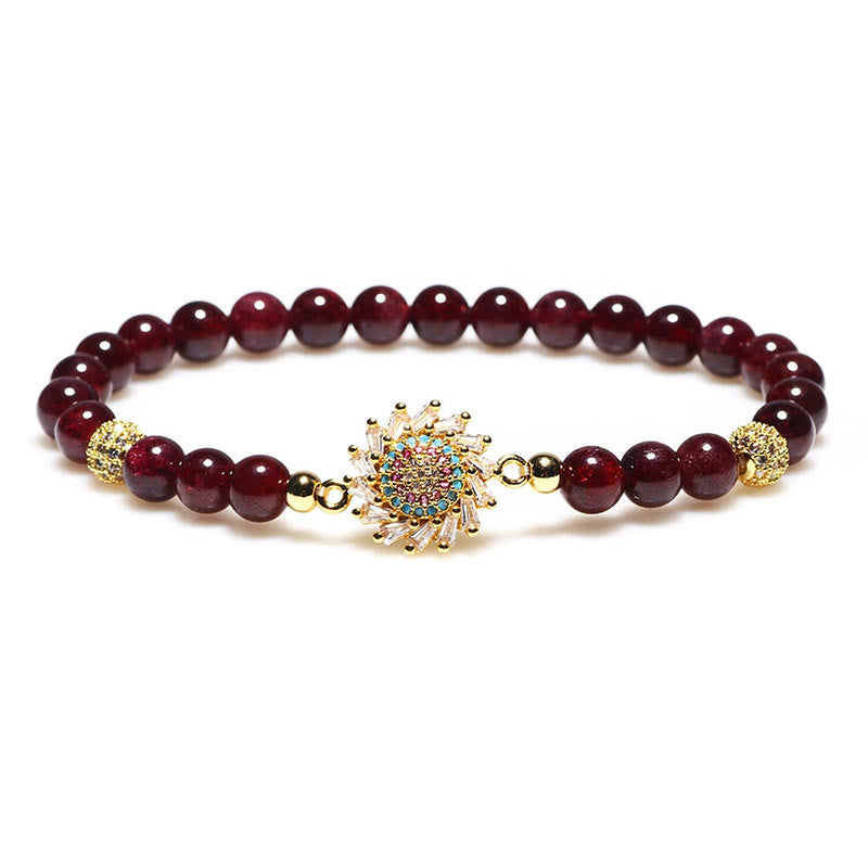 KarmaRipple's Authentic Garnet Flower Zircon Bead Protection Bracelet p9