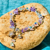 KarmaRipples authentisches Amethyst-Edelstein-Stern-Talisman-Armband zur positiven Transformation