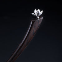 KarmaRipple's 925 Sterling Silber Klassische Ebenholz Magnolienblüte Segen Haarnadel