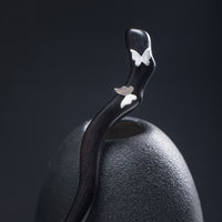KarmaRipple's 925 Sterling Silber Klassischer chinesischer Stil Ebenholz Schmetterling Relax Haarnadel