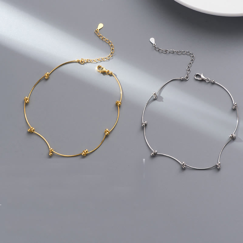 KarmaRipple's 925 Sterling Silver Simple Wave Shape Protection Anklet p12