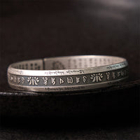KarmaRipple's Om Mani Padme Hum Herz Sutra Mantra Lotus Frieden Meditation Manschette Armband Armreif