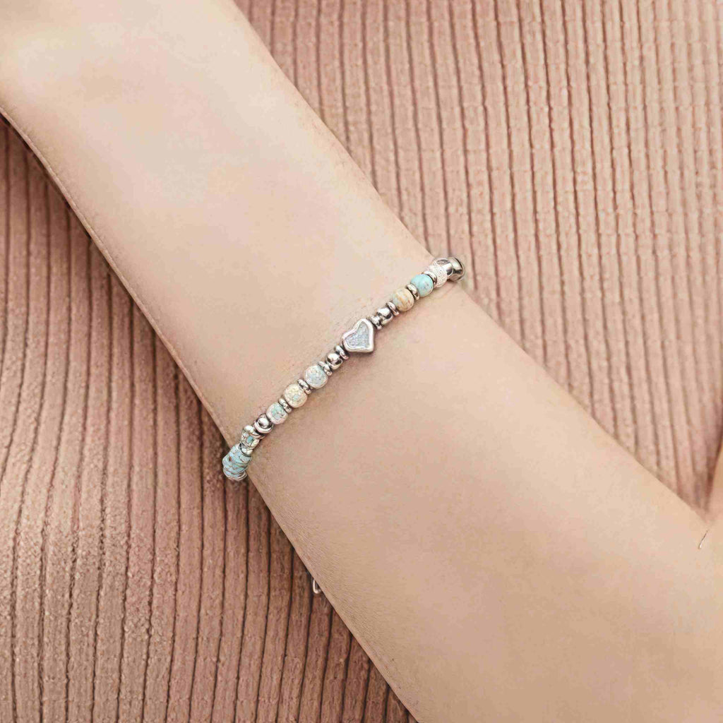 KarmaRipple's Authentic Stone Amazonite Amethyst Lazurite Rose Quartz Heart Positive Balance Bracelet p13