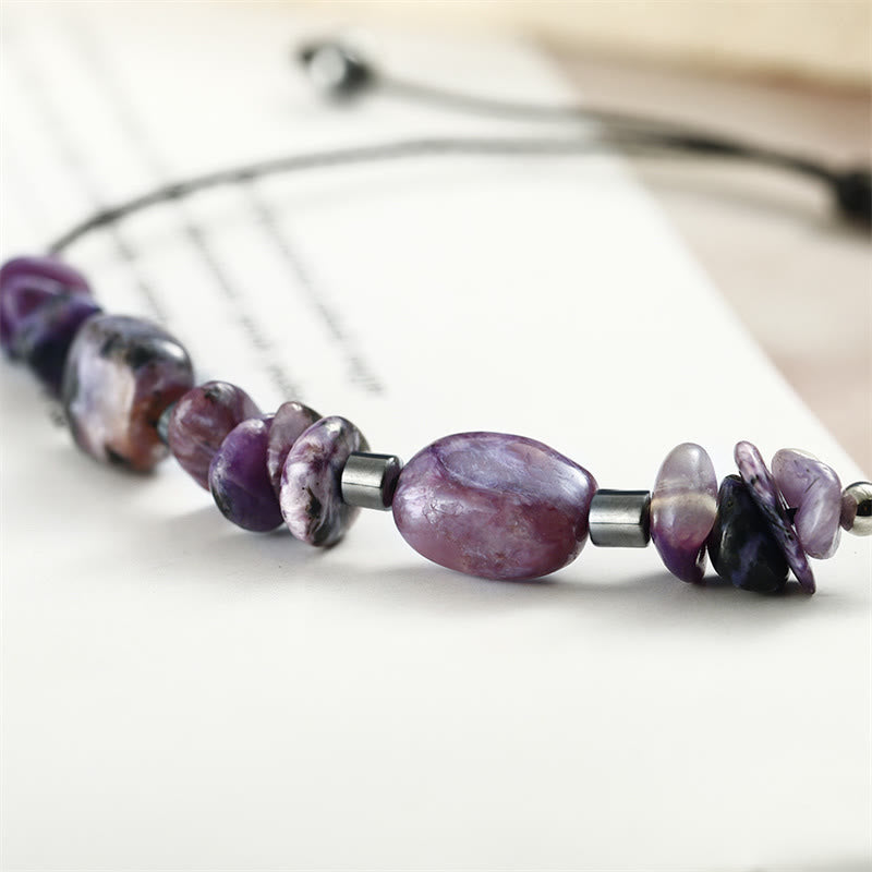 KarmaRipple's Live In The Moment Charoite Hematite Powerful Bracelet p10
