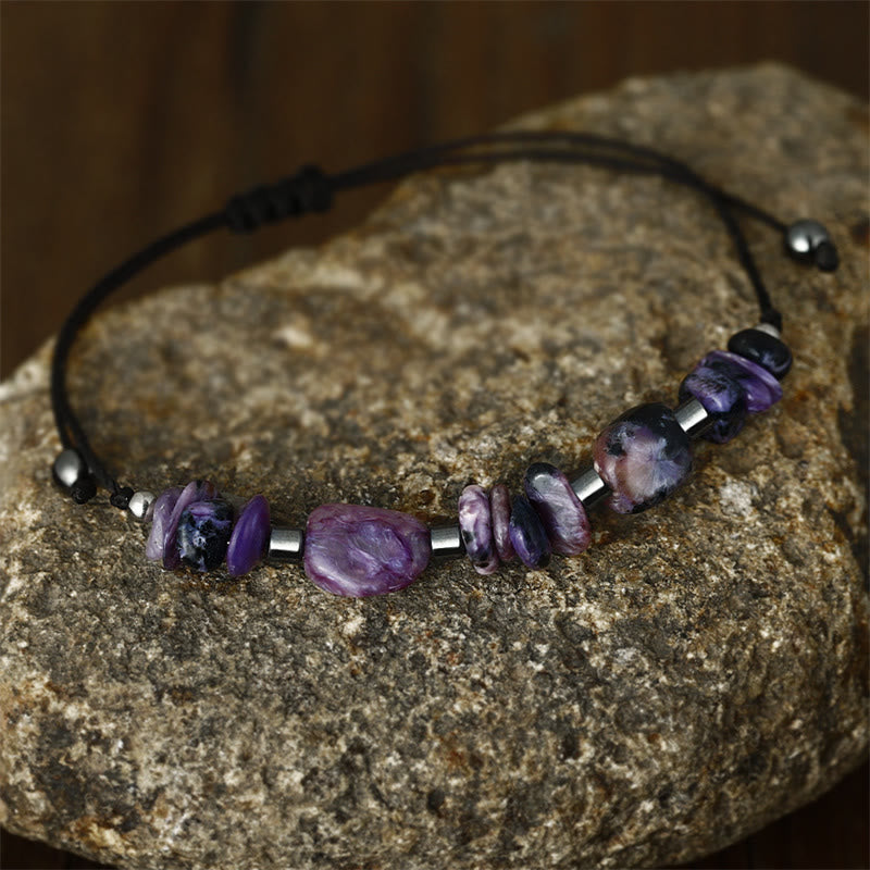 KarmaRipple's Live In The Moment Charoite Hematite Powerful Bracelet p9