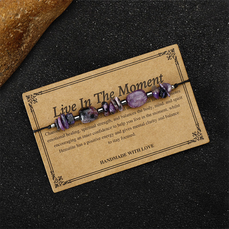 KarmaRipple's Live In The Moment Charoite Hematite Powerful Bracelet p8