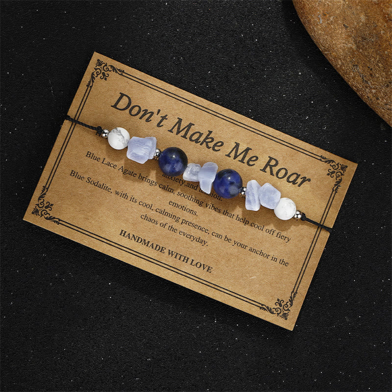 KarmaRipple's Don't Make Me Roar Purple Agate Blue Lace Agate Blue Sodalite Protection Bracelet p4