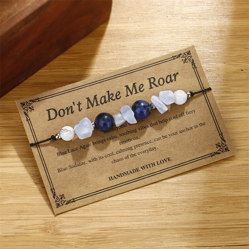 KarmaRipple's Don't Make Me Roar Purple Agate Blue Lace Agate Blue Sodalite Protection Bracelet p3