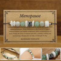 KarmaRipples Menopause-Armband aus Labradorit, grünem Aventurin und elfenbeinfarbenem Mondstein
