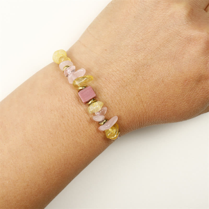 KarmaRipple's Thank You Rose Quartz Citrine Rhodonite Passionate Bracelet p10