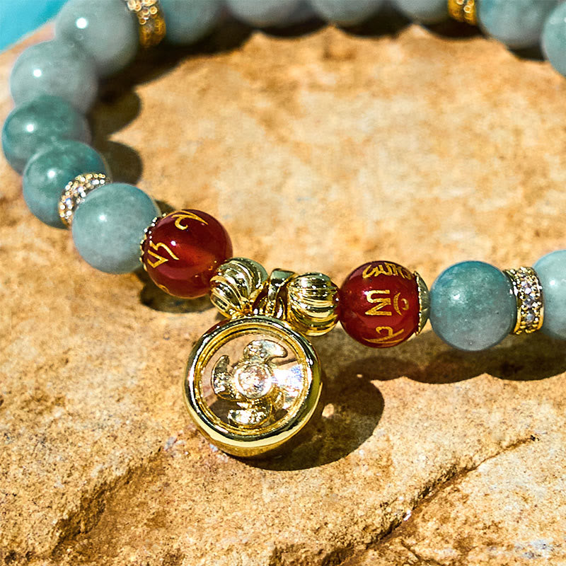 KarmaRipple's Authentic Green Jade Om Mani Padme Hum Cyclone Talisman Fortune Bracelet p7
