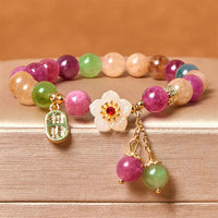 KarmaRipples authentisches Turmalin-Fu-Charakter-Blumen-Fortunate-Markenarmband