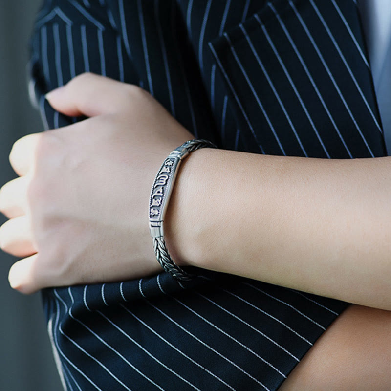 KarmaRipple's Tibetan Bronze Weave Om Mani Padme Hum Relief Vajra Peace Metal Bracelet p14