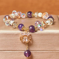 KarmaRipples authentisches Amethyst-Zitrin-Perlen-Muschel-Peace-Armband