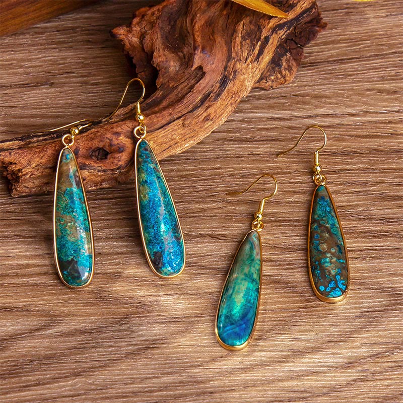 KarmaRipple's Emperor Stone Water Drop Happiness Dangle Earrings p3