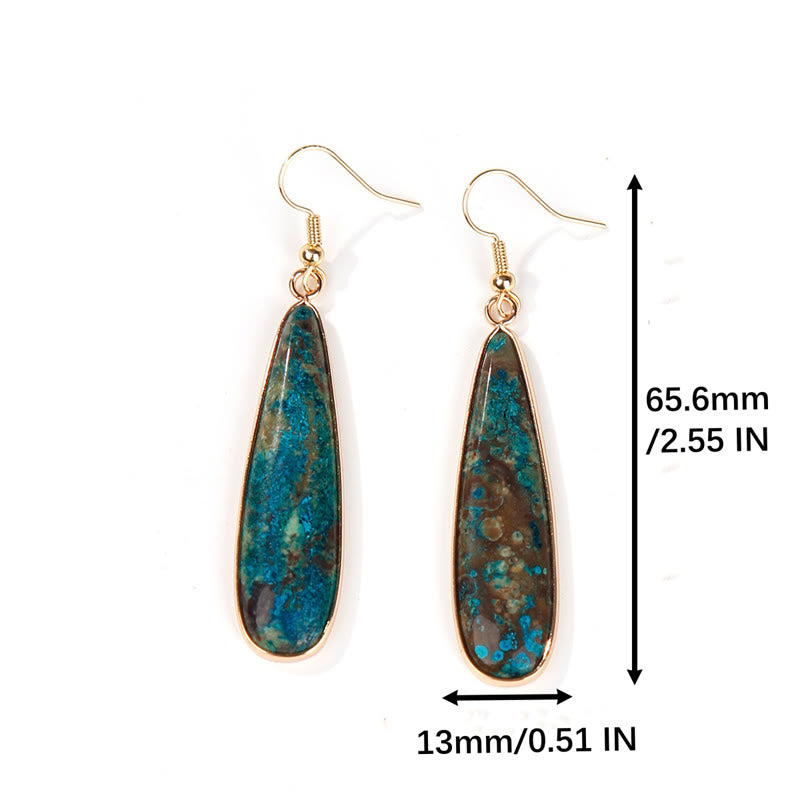 KarmaRipple's Emperor Stone Water Drop Happiness Dangle Earrings p5