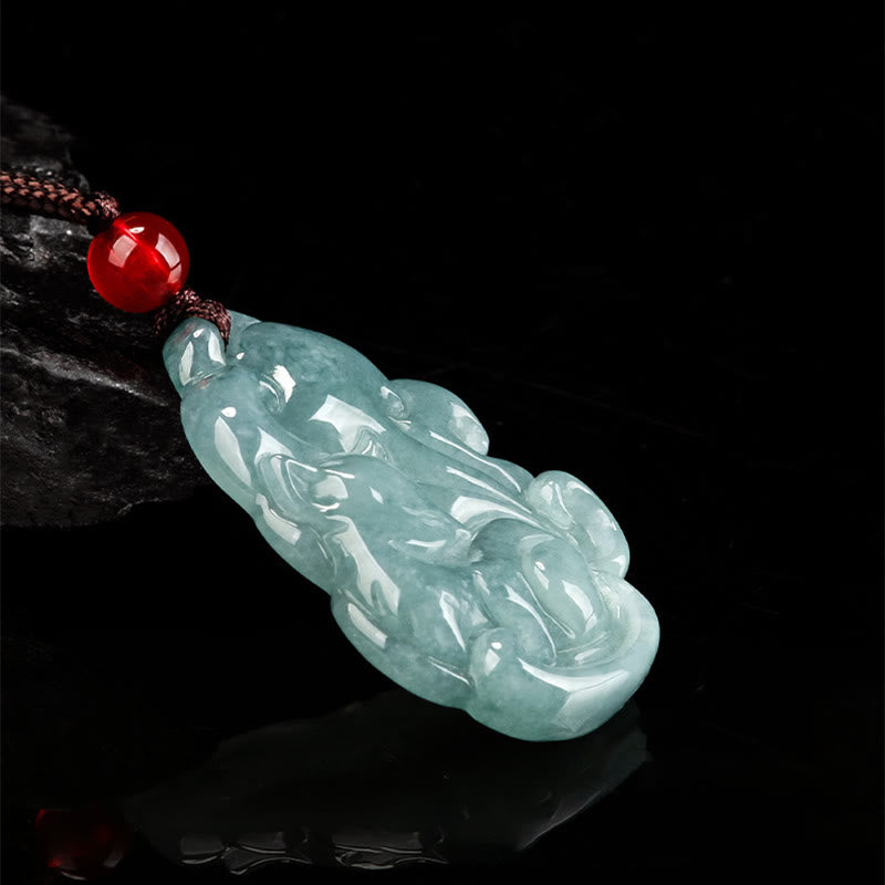KarmaRipple's Authentic Green Jade Nine Tailed Fox Fairy Prosperity Pendant Necklace p3