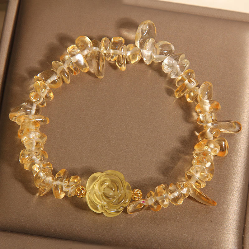 KarmaRipple's Authentic Citrine Irregular Bead Petals Pleasure Bracelet p5