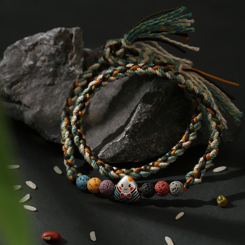 KarmaRipple's Dragon Boat Festival Colorful Rope Lava Rock Fu Character Rice Dumplings Fortune Woven Bracelet p18
