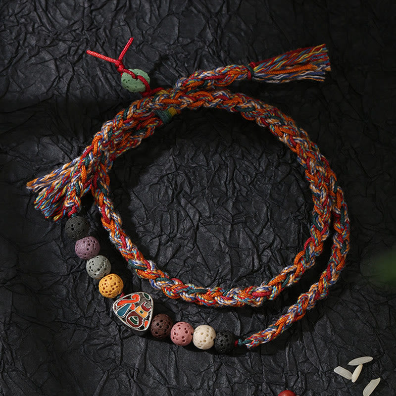 KarmaRipple's Dragon Boat Festival Colorful Rope Lava Rock Fu Character Rice Dumplings Fortune Woven Bracelet p19