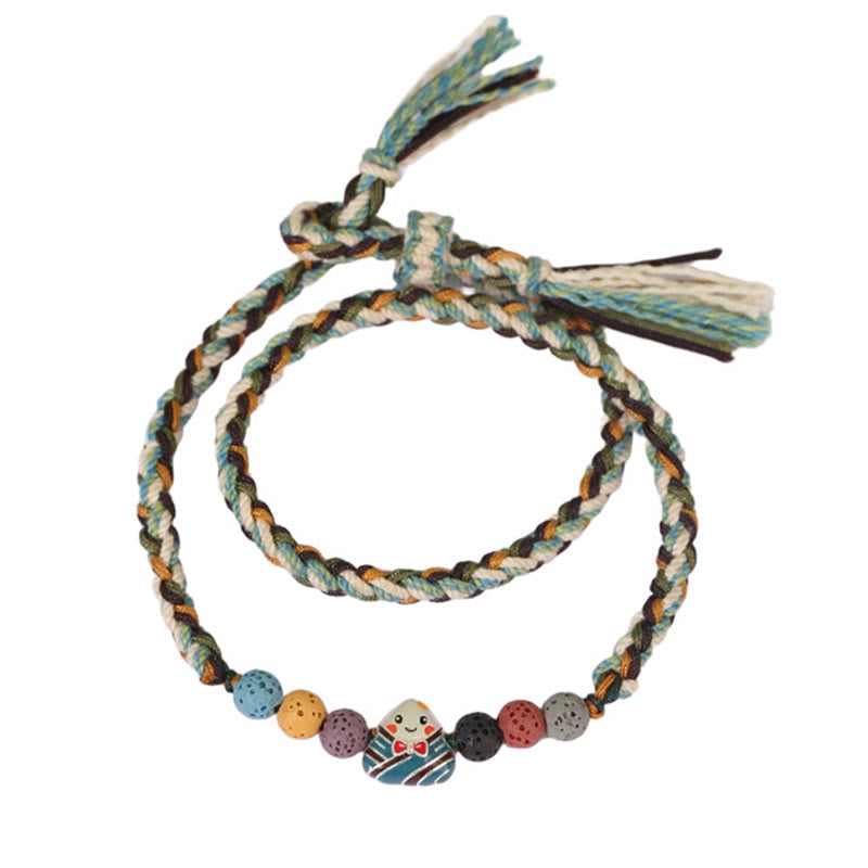 KarmaRipple's Dragon Boat Festival Colorful Rope Lava Rock Fu Character Rice Dumplings Fortune Woven Bracelet p5