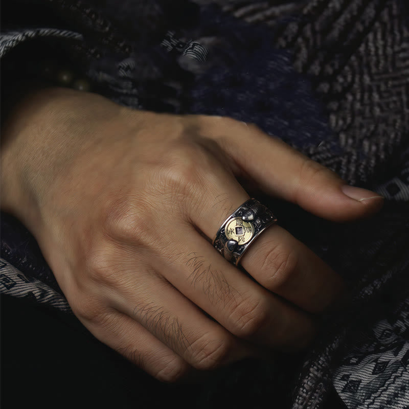 KarmaRipple's Adjustable Opening 925 Sterling Silver Fortunate Koi Fish Bronze Coin Auspicious Clouds Wealth Ring p19