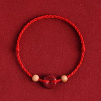 KarmaRipples Pfirsichholz-Peace-Schnalle, Zinnober-Reichtums-Armband, Fußkettchen