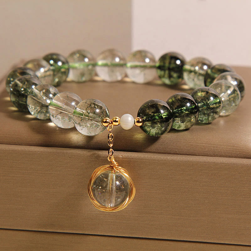 KarmaRipple's Authentic Green Phantom Gemstone Fortunate Bracelet p6