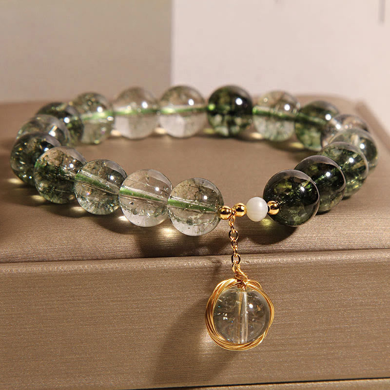 KarmaRipple's Authentic Green Phantom Gemstone Fortunate Bracelet p5