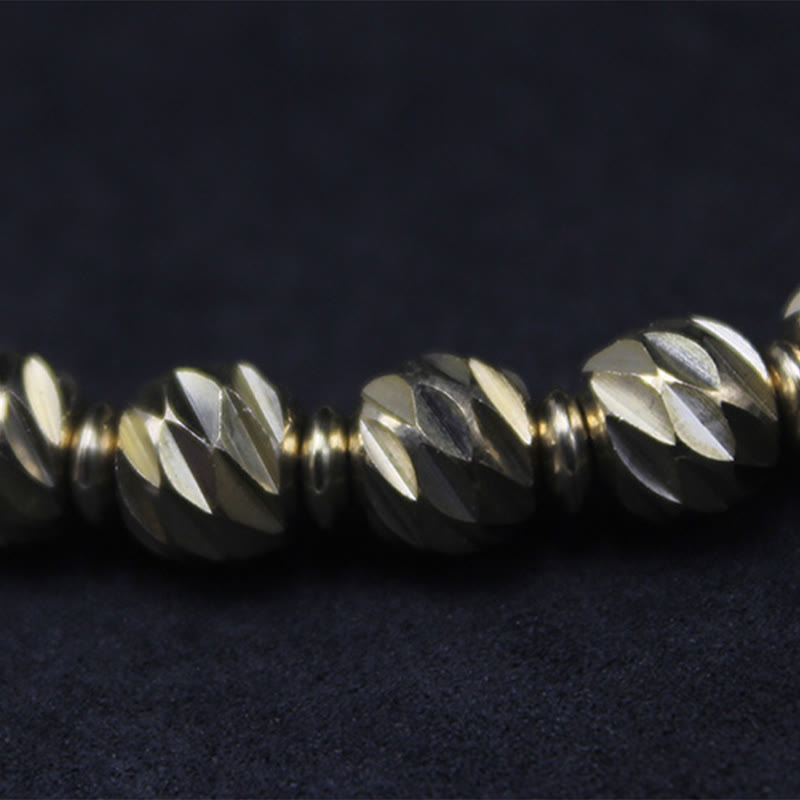 KarmaRipple's Vintage Distressed Knife Carving Pattern Bronze Brass Beadwork Wealth Bracelet p11