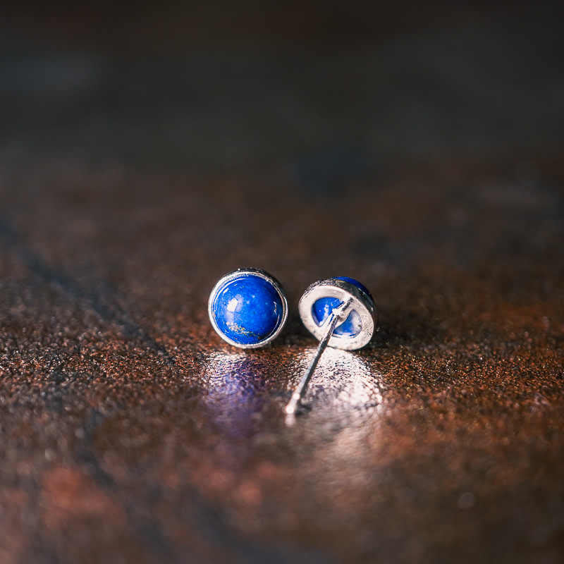 KarmaRipple's Vintage 925 Sterling Silver Lazurite Balance Earrings p3