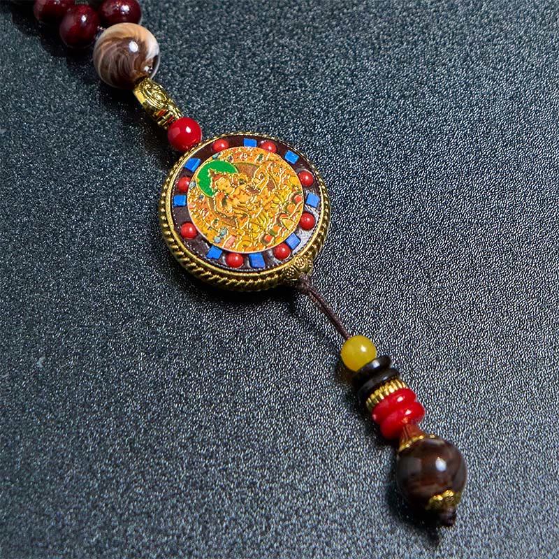 KarmaRipple's Tibetan Handmade Wood Beadwork Om Mani Padme Hum Samantabhadra Bodhisattva Purity Pendant Necklace p15
