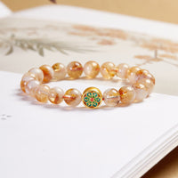 KarmaRipples Schutzarmband „Om Mani Padme Hum“ aus 999er Sterlingsilber mit Citrin