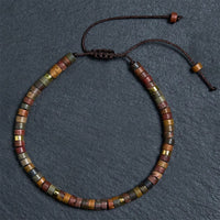 KarmaRipples Rhodonit-Armband mit Spacer-Perlen zum Ausgleich von Beziehungen