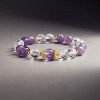 KarmaRipples 925 Sterling Silber Authentisches Amethyst Elfenbein Edelstein Balance Armband