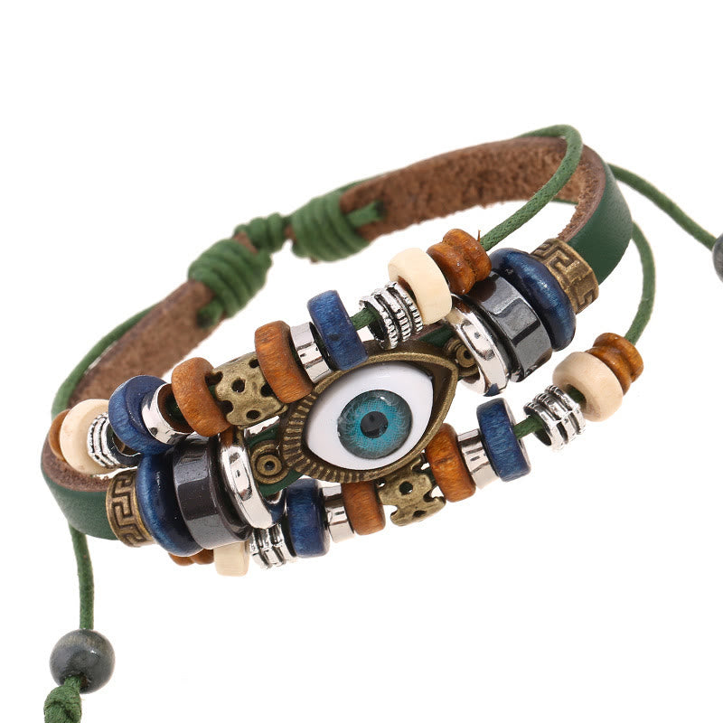 KarmaRipple's Tibetan Evil Eye Leather Adjustable Protection Bracelet p5
