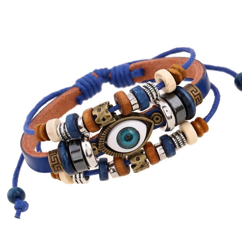 KarmaRipple's Tibetan Evil Eye Leather Adjustable Protection Bracelet p6