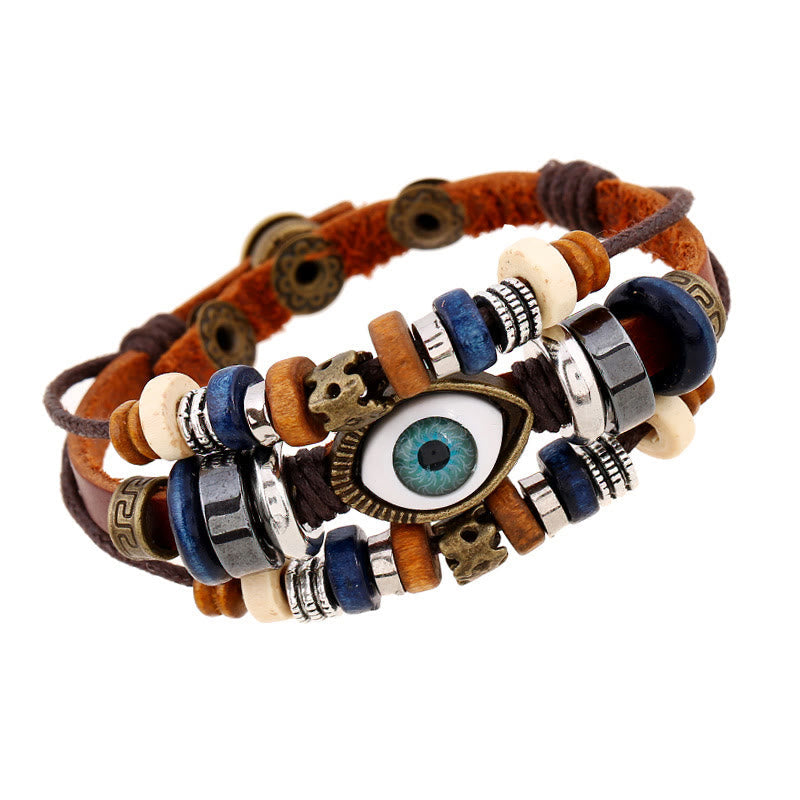 KarmaRipple's Tibetan Evil Eye Leather Adjustable Protection Bracelet p9