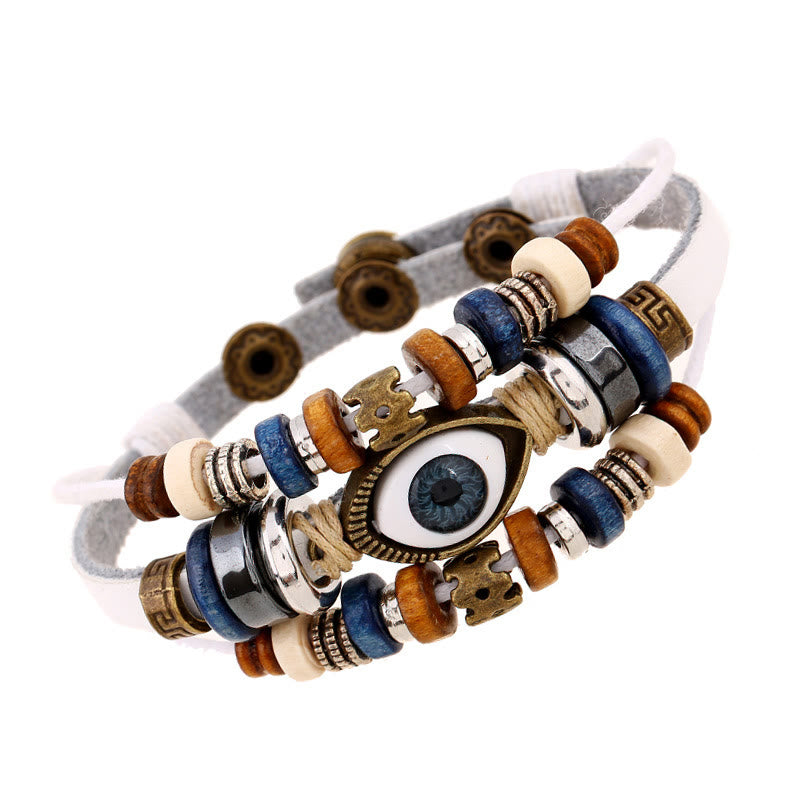 KarmaRipple's Tibetan Evil Eye Leather Adjustable Protection Bracelet p14