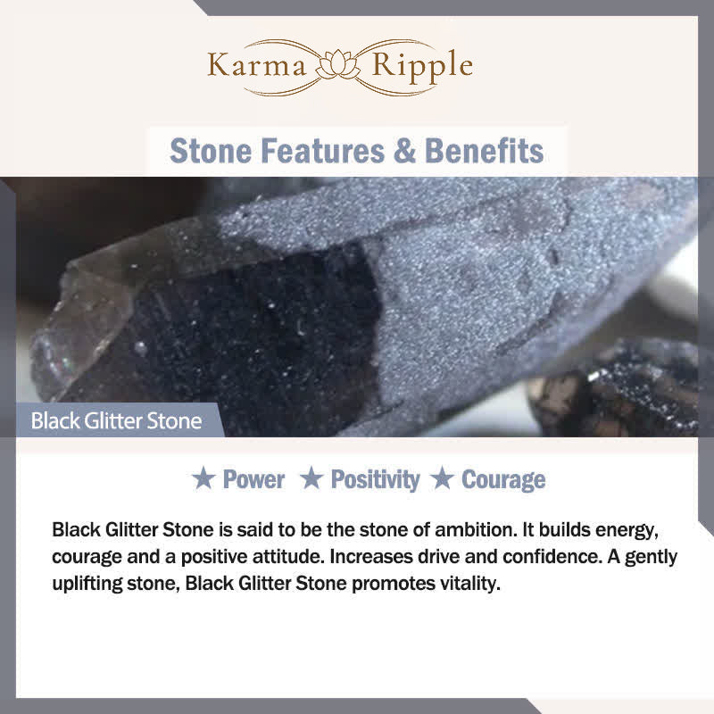 KarmaRipple's Hematite Turquoise Lazurite Lava Rock Black Glitter Stone Support Bracelet p21