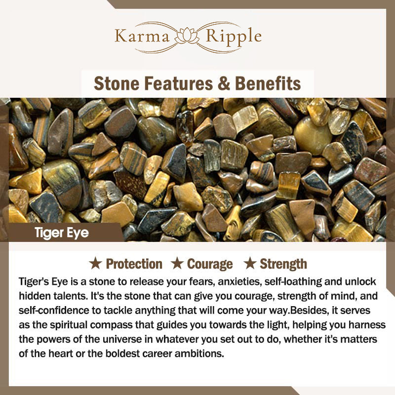 KarmaRipple's 3Pcs Tiger Eye Lava Rock Protection Bracelet Set p17