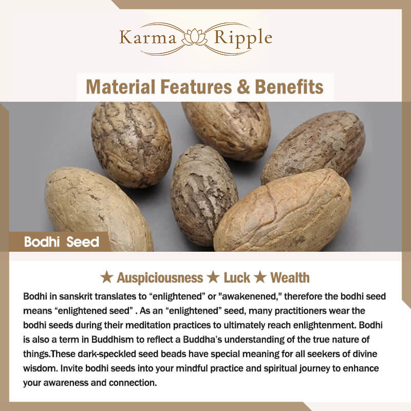 KarmaRipple's 108 Mala Rudraksha Beadwork Bodhi Seed Dzi Bead Fortune Auspiciousness Tassel Bracelet p13