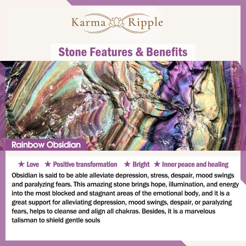 KarmaRipple's Authentic Rainbow Obsidian Gold Sheen Obsidian Nine Tailed Fox Positive Pendant Necklace p20