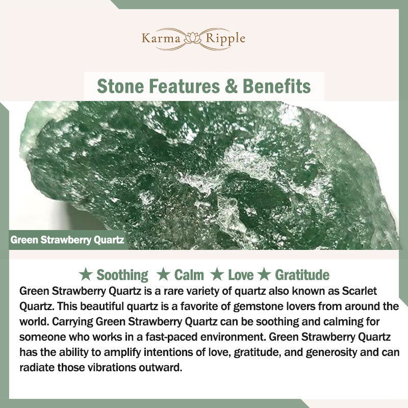 KarmaRipple's Authentic Green Strawberry Quartz Soothing Beaded Bracelet p7