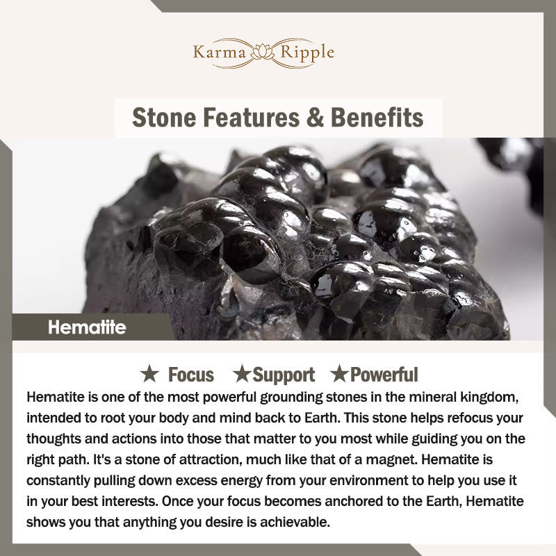 KarmaRipple's Live In The Moment Charoite Hematite Powerful Bracelet p7