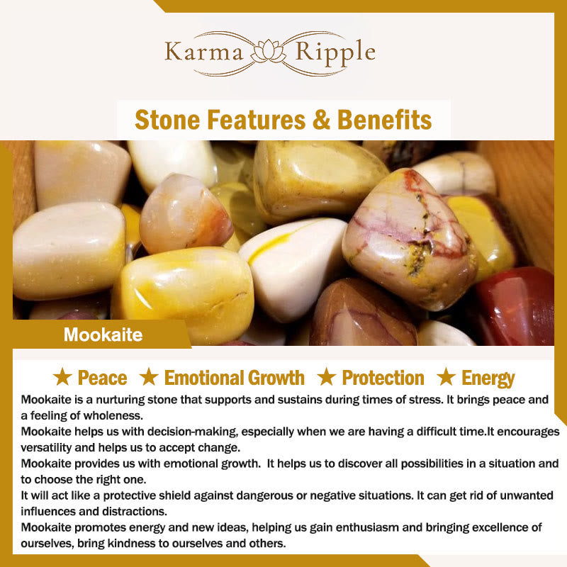 KarmaRipple's 108 Mala Beadwork Mookaite Emotional Growth Bracelet Tassel Pendant Necklace p13